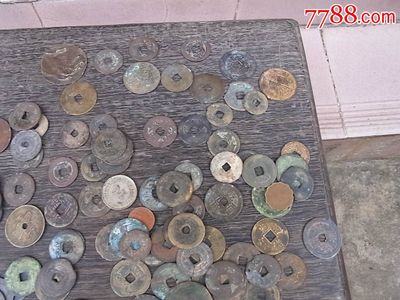 一堆老銅錢,古幣,清朝,通寶/重寶/元寶,銅幣,成套銷售,se33019319,零售,聚古堂